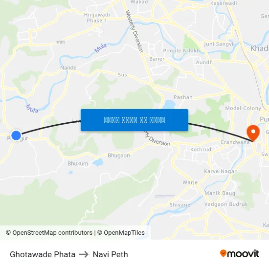घोटावडे फाटा to नवी पेठ map