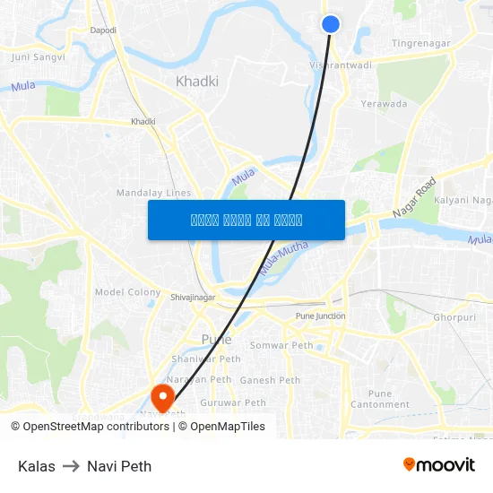 Kalas to Navi Peth map
