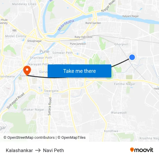 कलाशंकर to नवी पेठ map