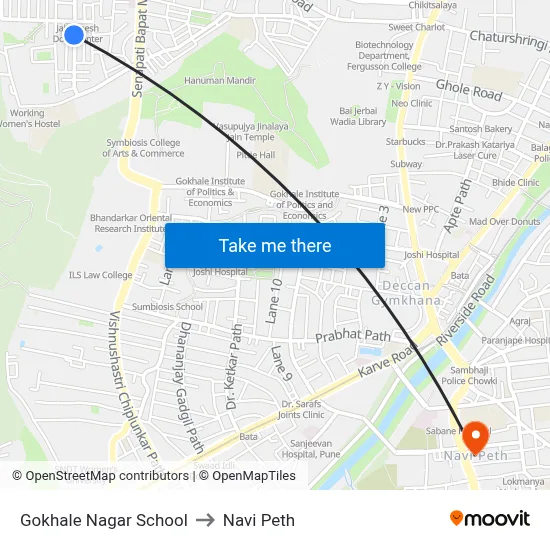 गोखले नगर स्कूल to नवी पेठ map