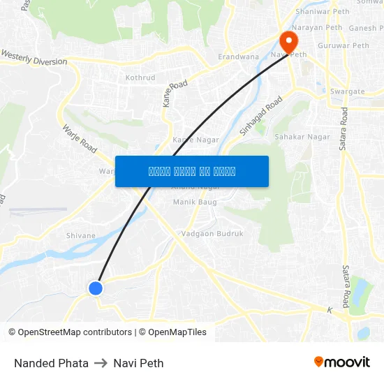 नांदेड फाटा to नवी पेठ map