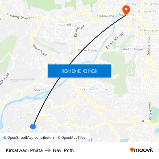 किरकटवाडी फाटा to नवी पेठ map