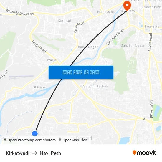 किरकटवाडी to नवी पेठ map