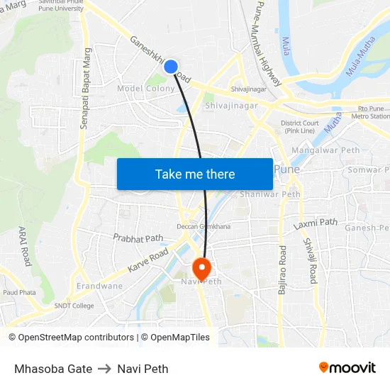 म्हसोबा गेट to नवी पेठ map
