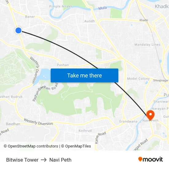 Bitwise Tower to Navi Peth map