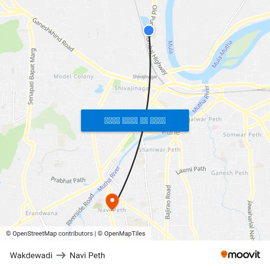 वाकडेवाडी to नवी पेठ map