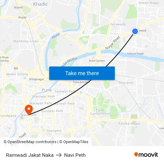 रामवाडी जकात नाका to नवी पेठ map