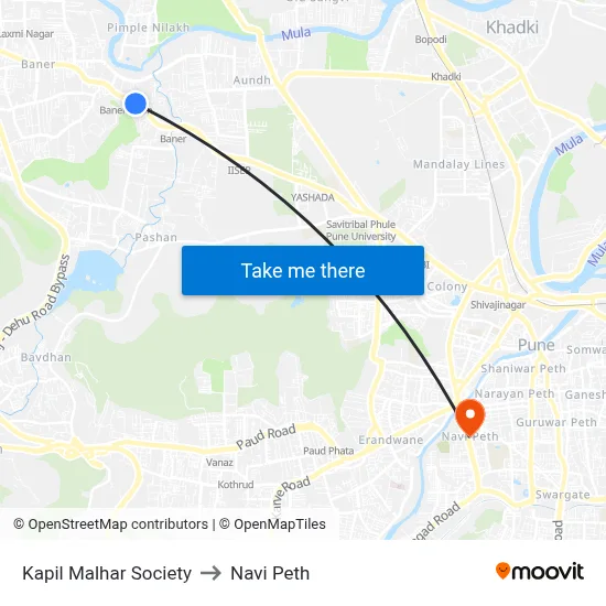 कपिल मल्हार सोसायटी to नवी पेठ map