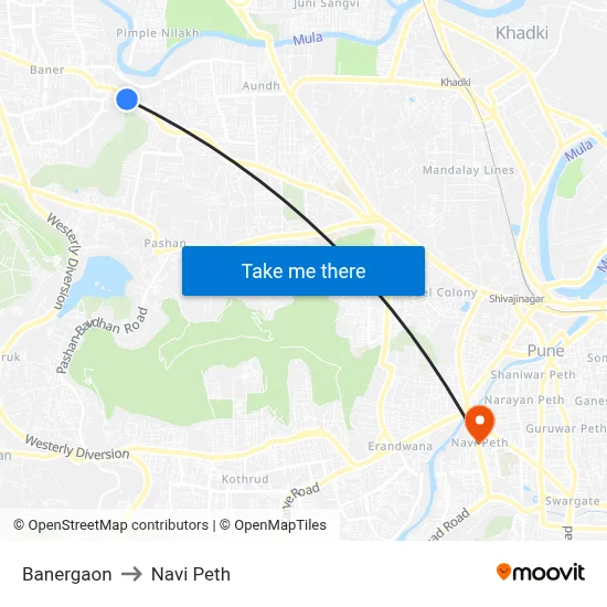 Banergaon to Navi Peth map