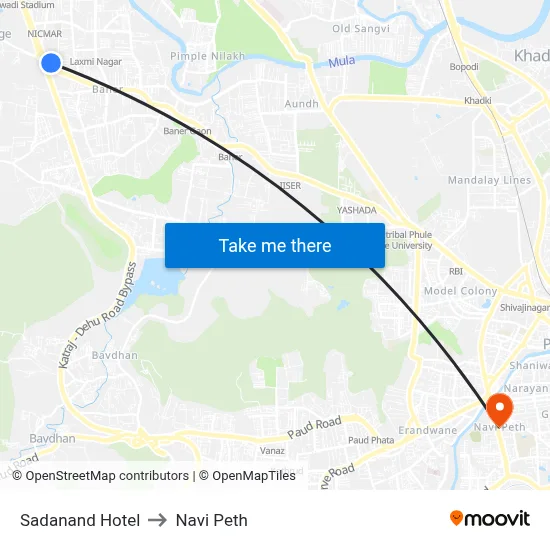 सदानंद होटल to नवी पेठ map