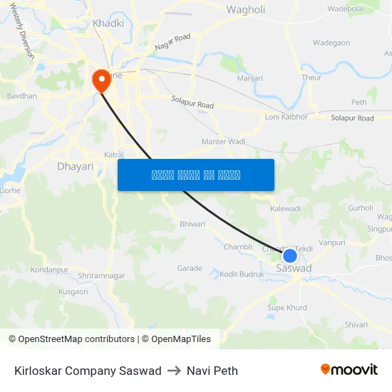 किर्लोस्कर कंपनी सासवड to नवी पेठ map