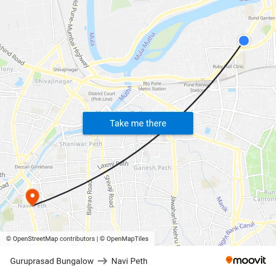 गुरुप्रसाद बंगला to नवी पेठ map