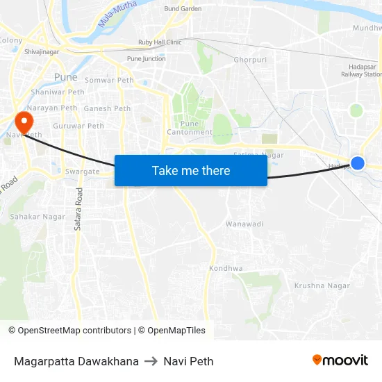 मगरपट्टा दवाखाना to नवी पेठ map