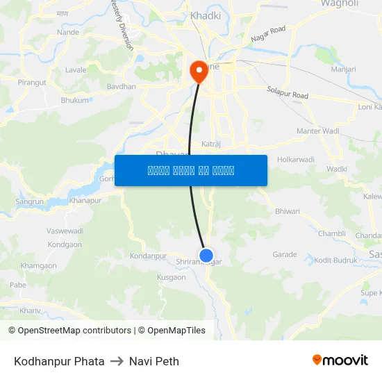 कोढणपुर फाटा to नवी पेठ map