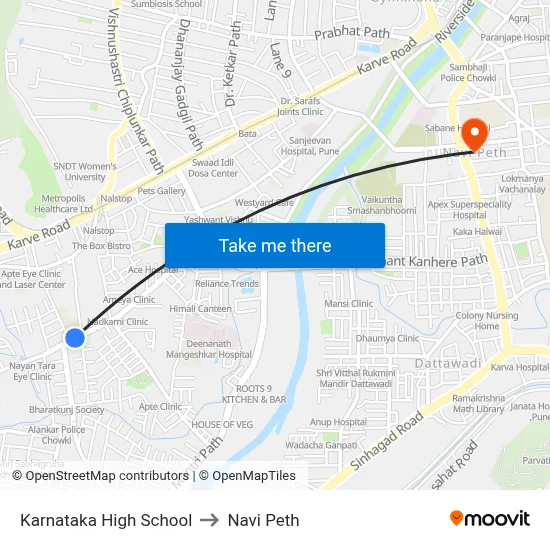 कर्नाटक हाई स्कूल to नवी पेठ map