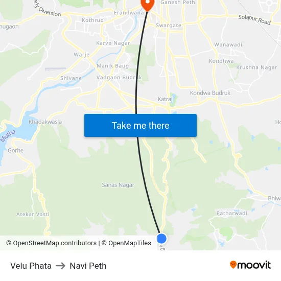 Velu Phata to Navi Peth map