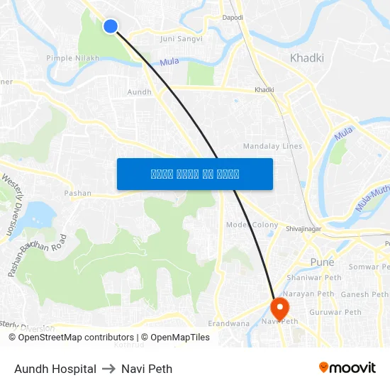 आंध हॉस्पिटल to नवी पेठ map