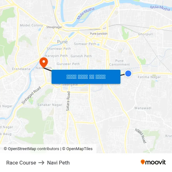 रेस कोर्स to नवी पेठ map