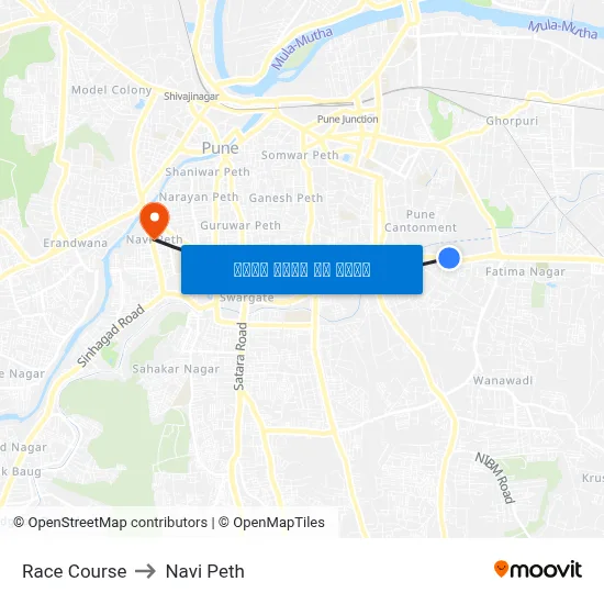 रेस कोर्स to नवी पेठ map