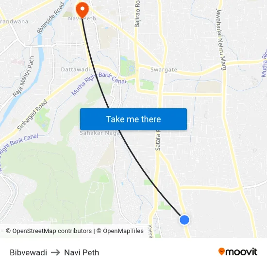 Bibvewadi to Navi Peth map