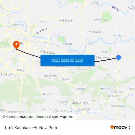 उरुली कांचन to नवी पेठ map