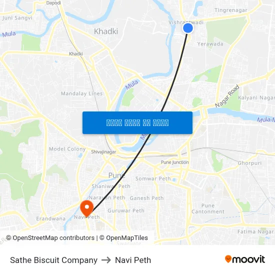 साठे बिस्किट कंपनी to नवी पेठ map