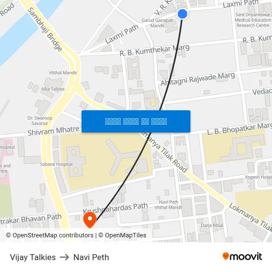 विजय टॉकीज to नवी पेठ map