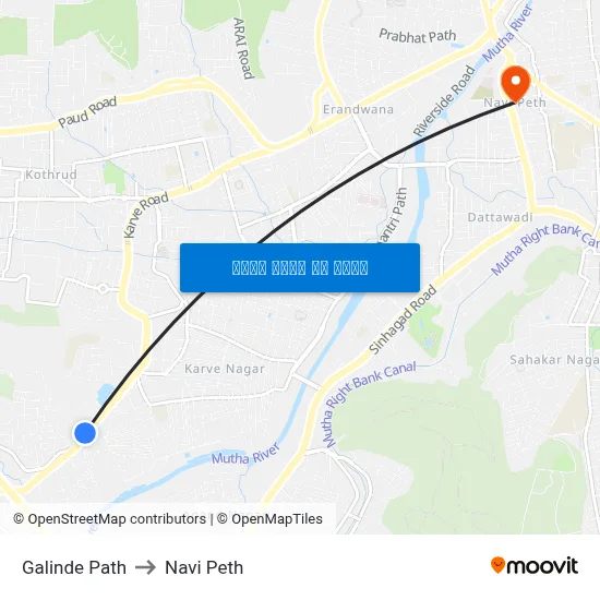 Galinde Path to Navi Peth map