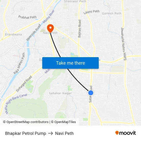 Bhapkar Petrol Pump to Navi Peth map