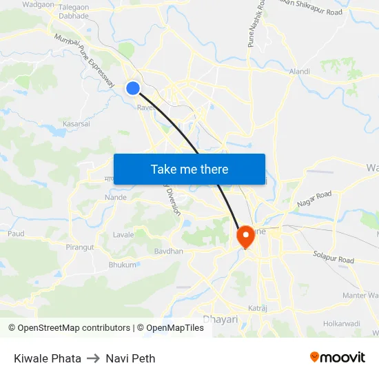 Kiwale Phata to Navi Peth map