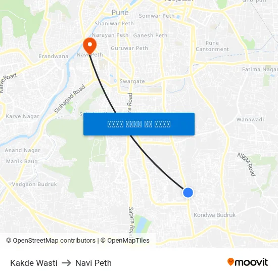 Kakde Wasti to Navi Peth map