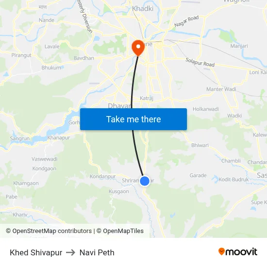 Khed Shivapur to Navi Peth map
