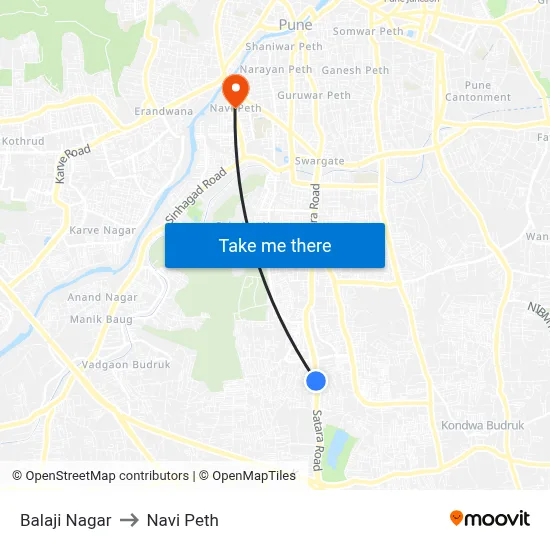 Balaji Nagar to Navi Peth map