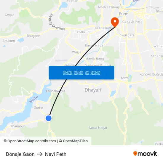 डोणजे गाव to नवी पेठ map