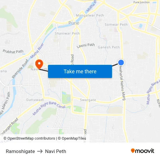 Ramoshigate to Navi Peth map