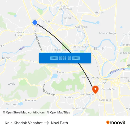 काला खडक वसाहत to नवी पेठ map
