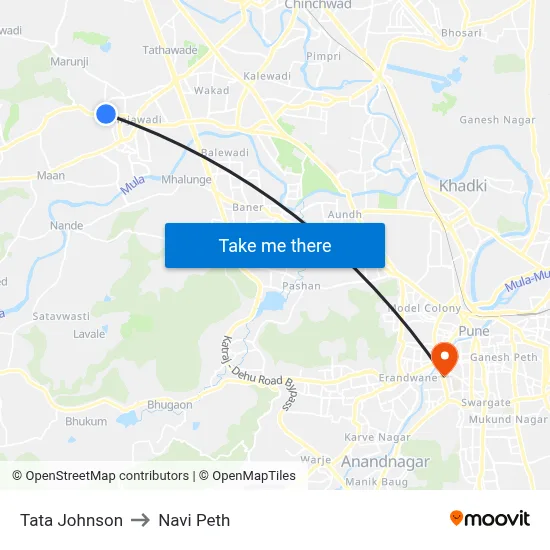 टाटा जॉनसन to नवी पेठ map