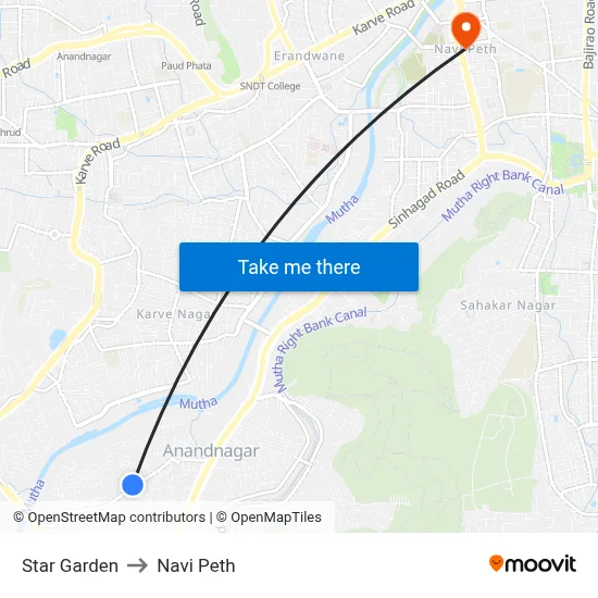 स्टार गार्डन to नवी पेठ map