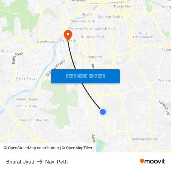 भारत ज्योति to नवी पेठ map