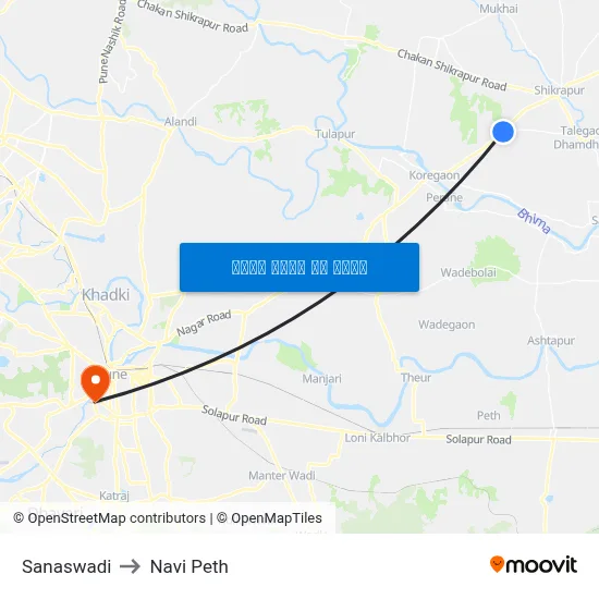 Sanaswadi to Navi Peth map