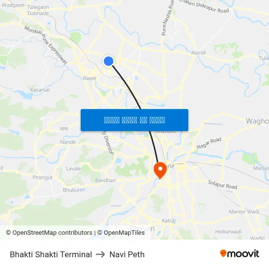 भक्ति शक्ति टर्मिनल to नवी पेठ map