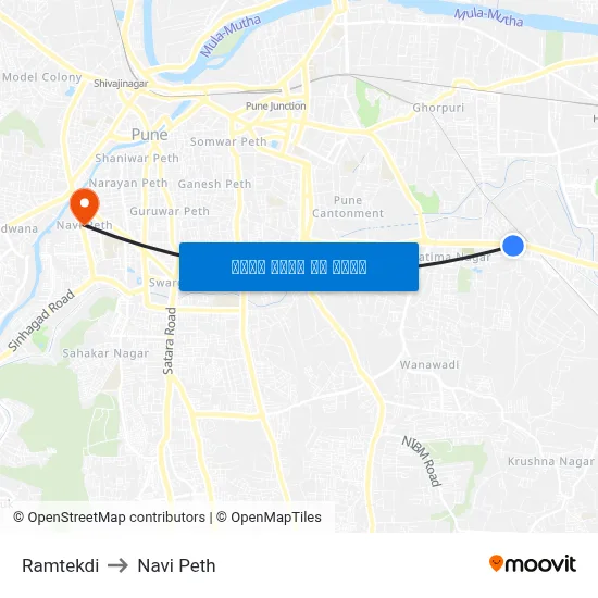 रामटेकडी to नवी पेठ map