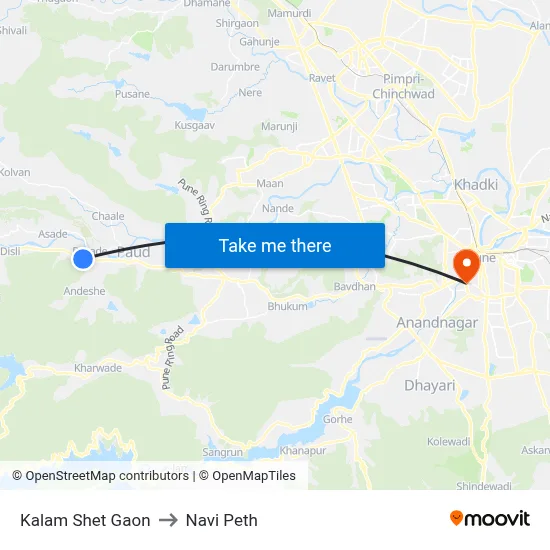 कलम शेत गाव to नवी पेठ map