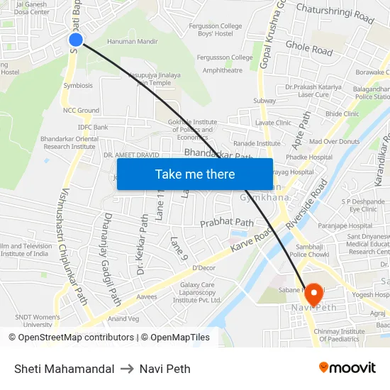 Sheti Mahamandal to Navi Peth map