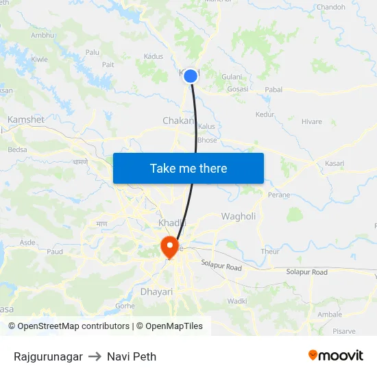 Rajgurunagar to Navi Peth map