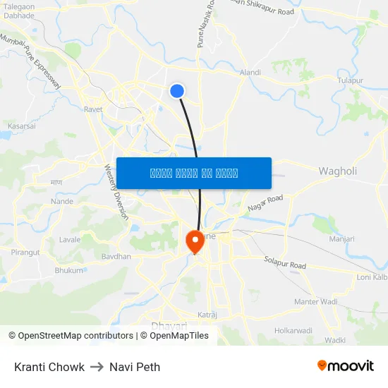 क्रांति चौक to नवी पेठ map
