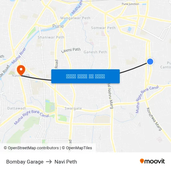 बॉम्बे गैरेज to नवी पेठ map