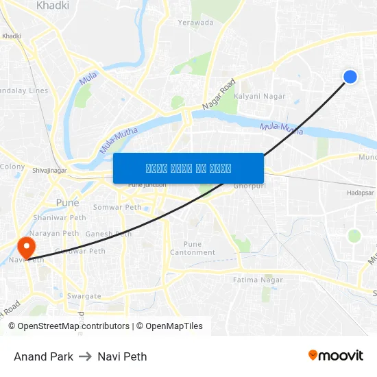 आनंद पार्क to नवी पेठ map