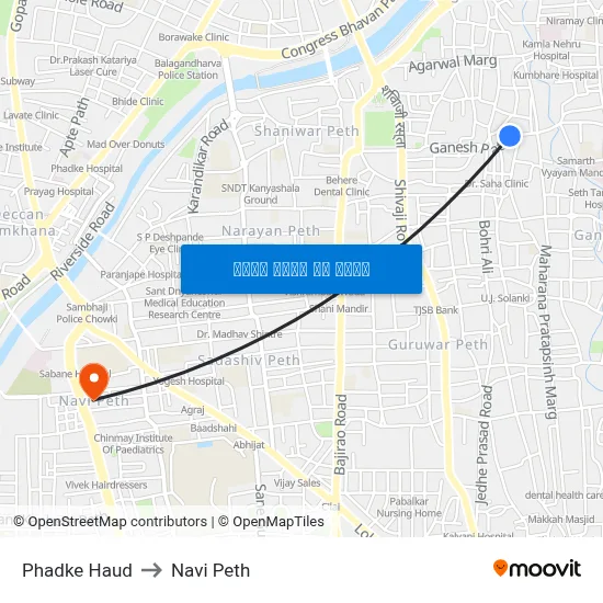 फडके हौद to नवी पेठ map