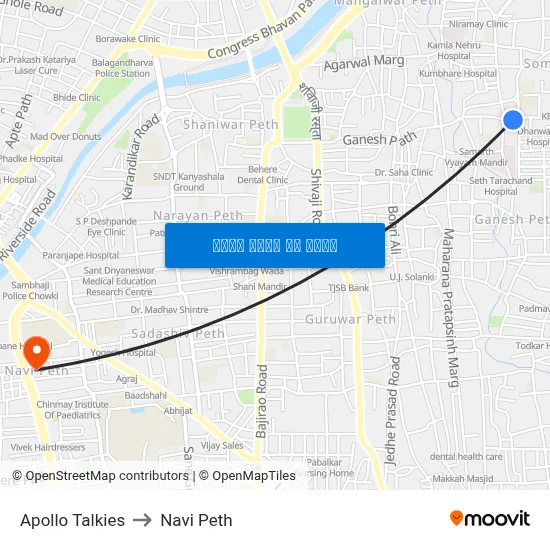 अपोलो टॉकीज to नवी पेठ map